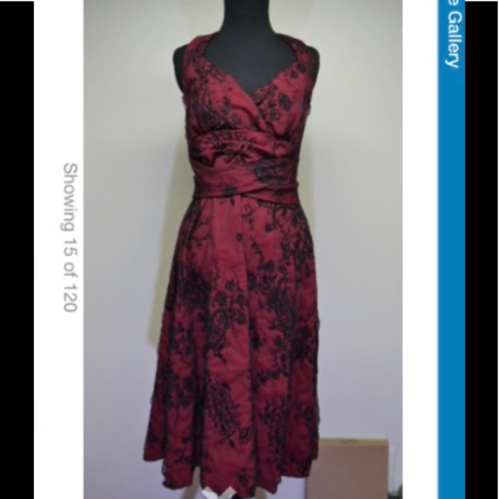 Studio 1940 Dress, Red with Black size 8